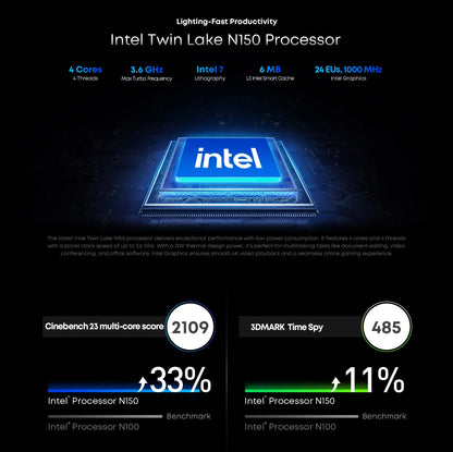 CHUWI MiniBook X Laptop Tablet 2 In 1 Intel N150/N100 10.51" FHD IPS Screen 16GB / 12GB RAM LPDDR5 512G SSD Windows 11 Notebook