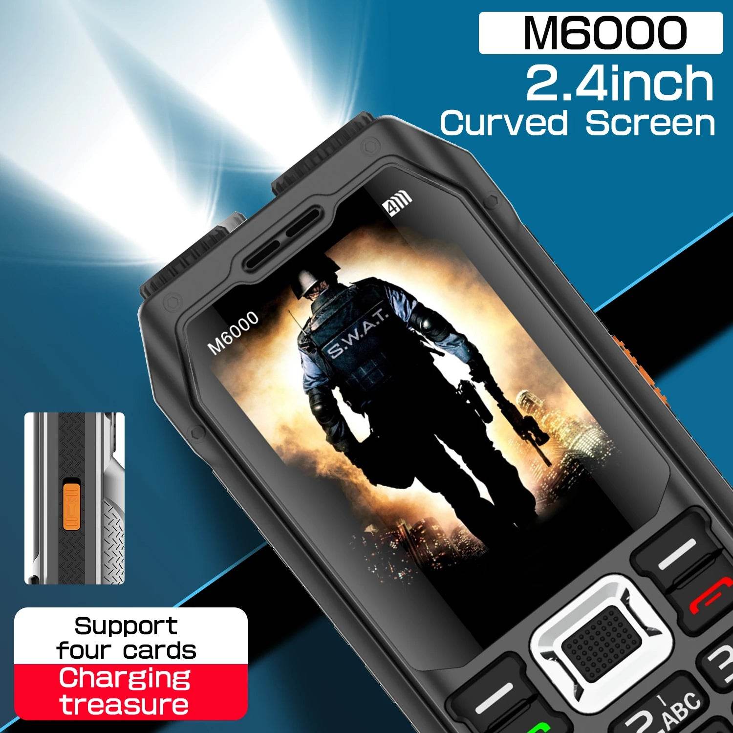 Durable Outdoor Senior Phone Magic Voice 4 Quad Sim Cards Large Battery Powerbank Speed Dial Big Button Loud Voice Dual Torch - Price Value Store