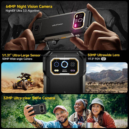Ulefone Armor 27 Pro 5G Rugged Phone 10600mAh Smartphone 50MP Camera 64MP Night Android 14 Up to 24GB+256GB NFC Waterproof Phone - Price Value Store