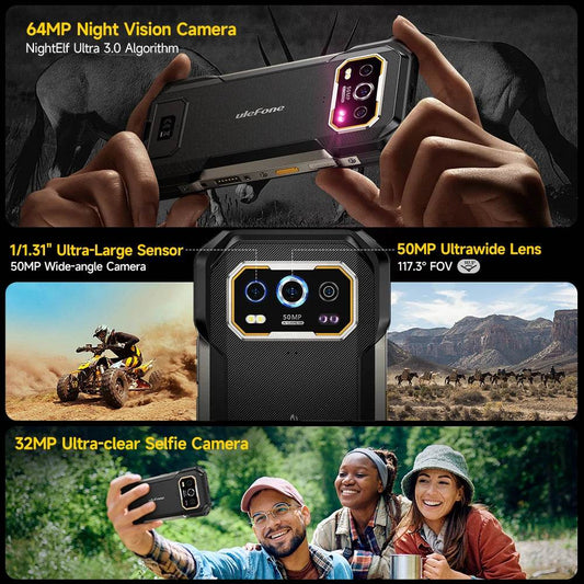 Ulefone Armor 27 Pro 5G Rugged Phone 10600mAh Smartphone 50MP Camera 64MP Night Android 14 Up to 24GB+256GB NFC Waterproof Phone - Price Value Store