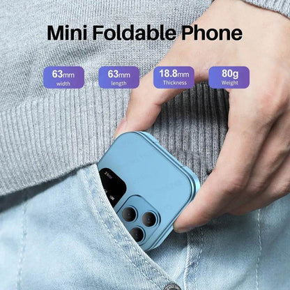 SERVO I16 Pro MIni Fold Mobile Phone 2G GSM Dual SIM Card Speed Dial Video Player Magic Voice 3.5mm Jack FM Small Flip Cellphone - Price Value Store