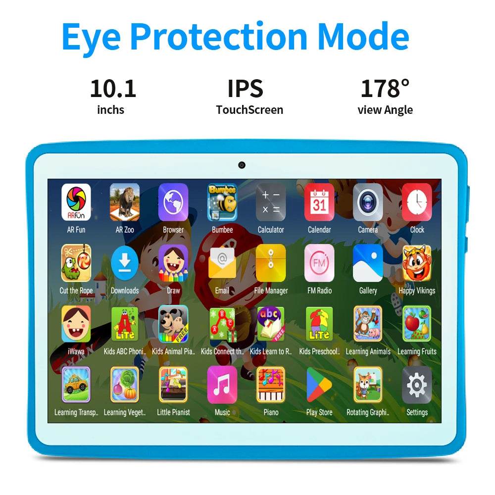 2024 New BDF Tablet Android12 Kids Tablets 10.1 Inch 4GB+64GB Wifi+Sim Card 3G Internet Children Students Educational Gift Table - Price Value Store