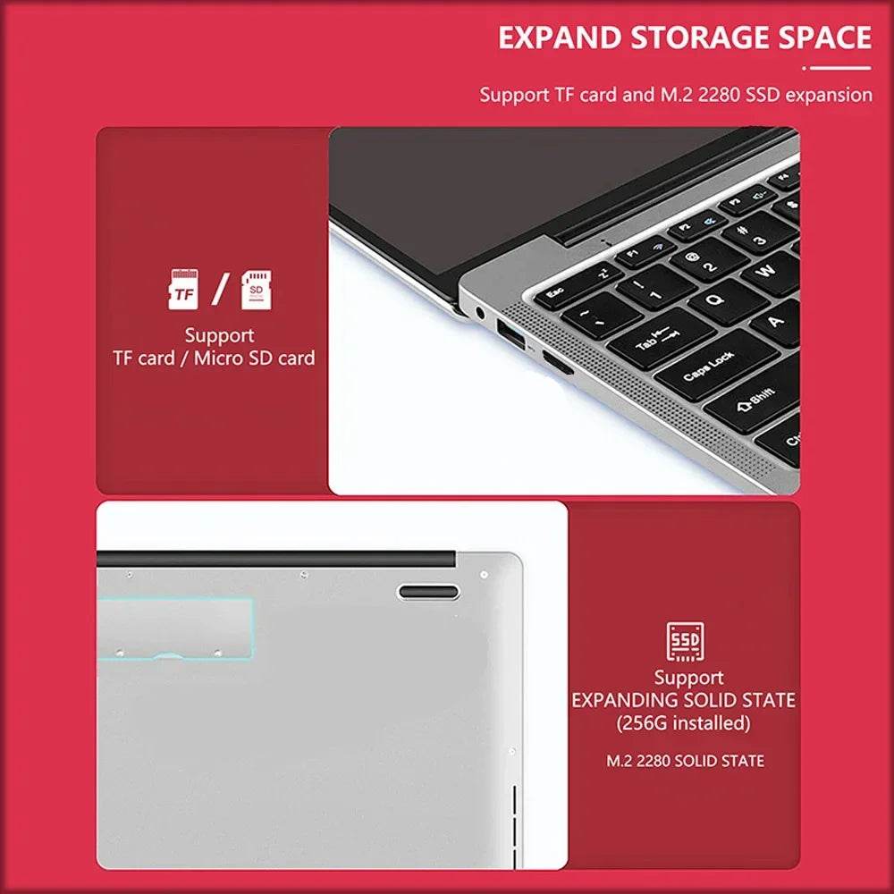 14.1 Inch Celeron N4000 Windows 11 Pro commercial office work Laptop - 8G RAM MAX 1TB SSD - 2.4G & 5.0G WiFi, Bluetooth - Price Value Store