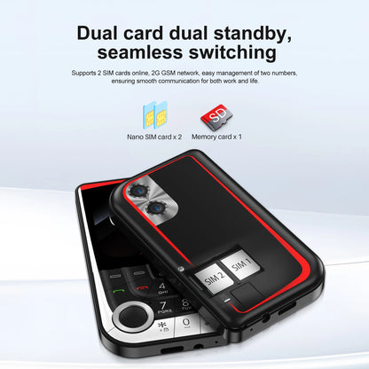 SERVO V10 Dual SIM Mobile Phone Magic Voice Speed Dial FM Radio Camera Flashlight Type-C Port 2.01" Screen Key Feature Cellphone
