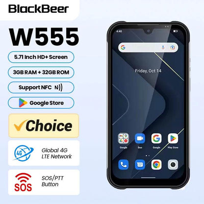 Global Version UNIWA W555 4G NFC Smartphones Android 12 3G+32G 5.71 Inch Quad Core Mobile Phones 4000mAh 13MP Rear Camera PTT - Price Value Store