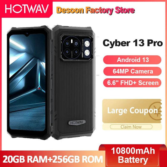 HOTWAV Cyber 13 Pro 6.6'' FHD+ Smartphone Octa-Core 20GB+256GB 64MP Camera 10800mAh Battery 20W Charging Phone - Price Value Store