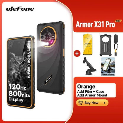 Ulefone Armor X31 Pro 5G Rugged Phone Android 14 Waterproof Smartphone 6.56”16GB RAM 256GB ROM Sony ® Night Camera 64MP NFC - Price Value Store