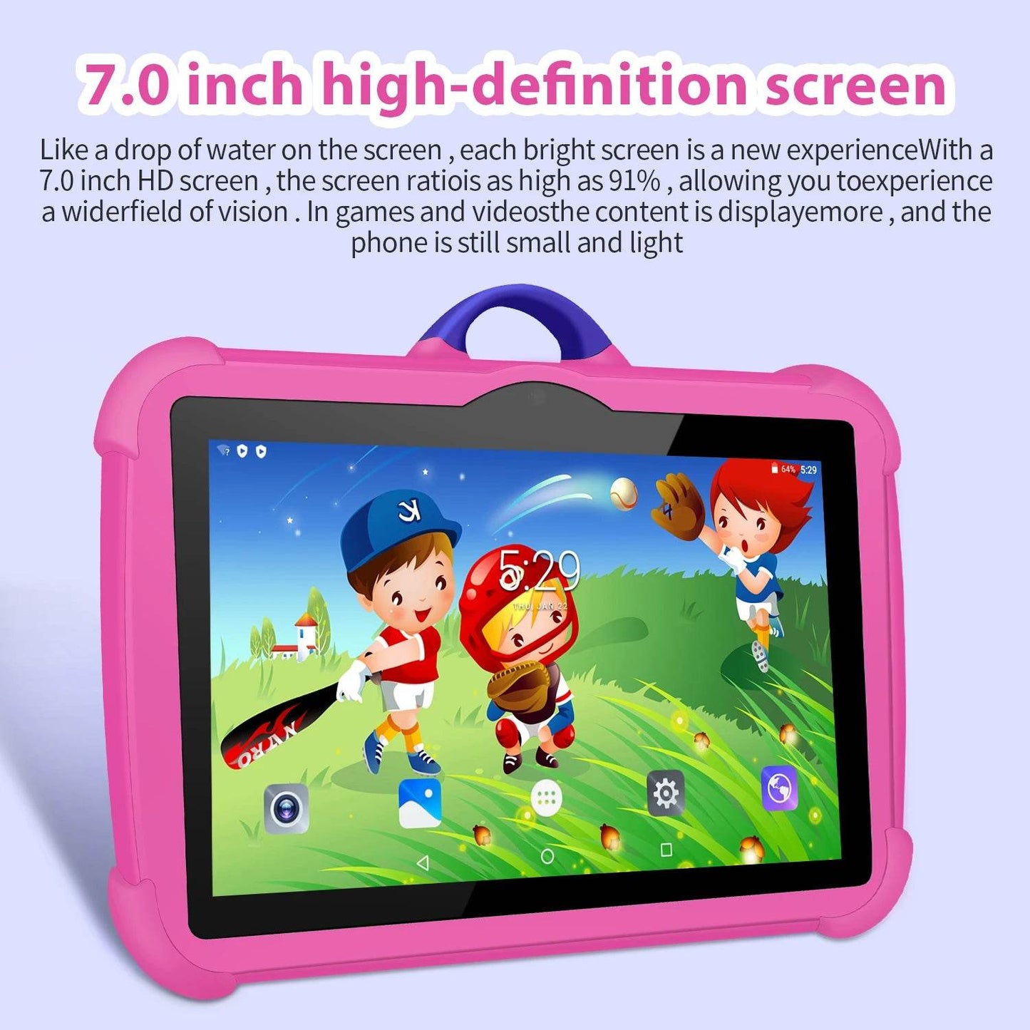 New Cartoon Pattern Kids Tablet 7 Inch Quad Core 4GB RAM 64GB ROM Android Learning Education Games Tablets Children's Gifts - Price Value Store