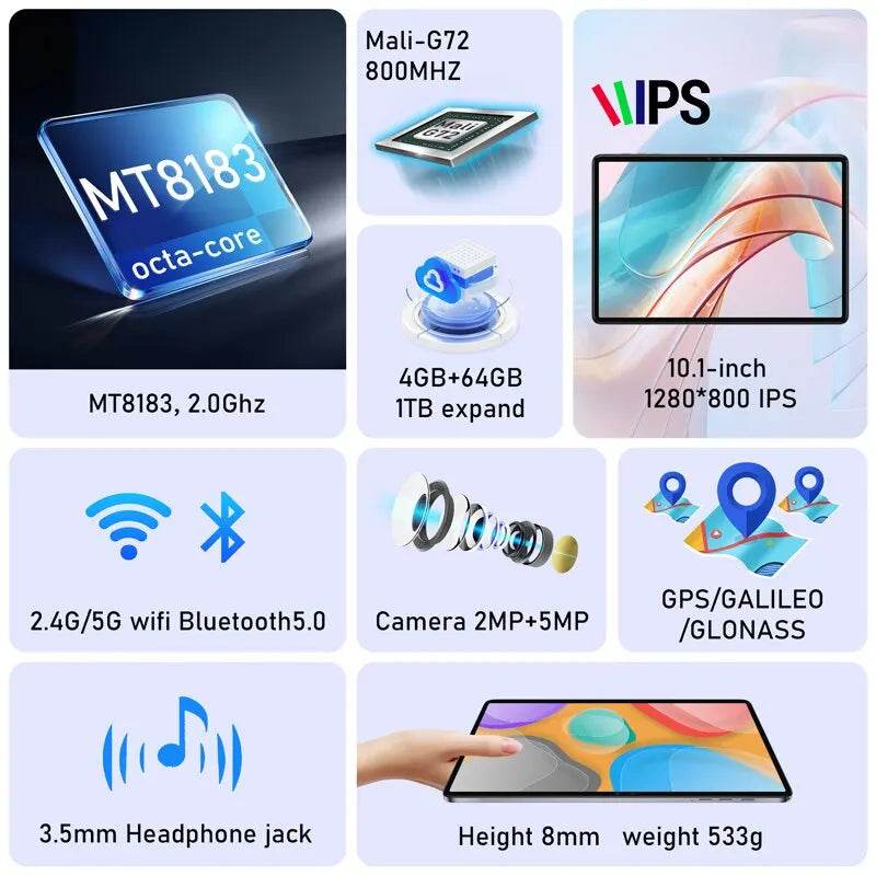 N-ONE NPad S 2023 10.1inch Tablet Pad 1280X800 HD 4GB 64GB Android 12 MTK8183 8-Cores 6600mAh Dual WIFI BT5.0 Tablettes - Price Value Store