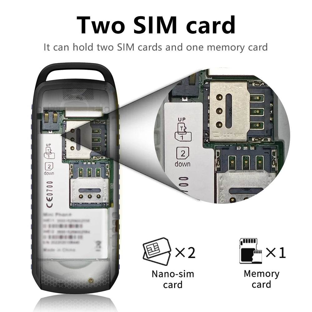 SERVO B25 Mini Feature Mobile Phone Bluetooth Dialing Blacklist Smallest Backup 2 SIM Super Small Cell Phone Wear around Ears - Price Value Store