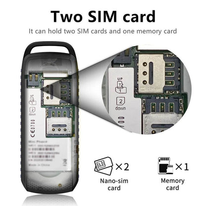 SERVO B25 Mini Feature Mobile Phone Bluetooth Dialing Blacklist Smallest Backup 2 SIM Super Small Cell Phone Wear around Ears - Price Value Store