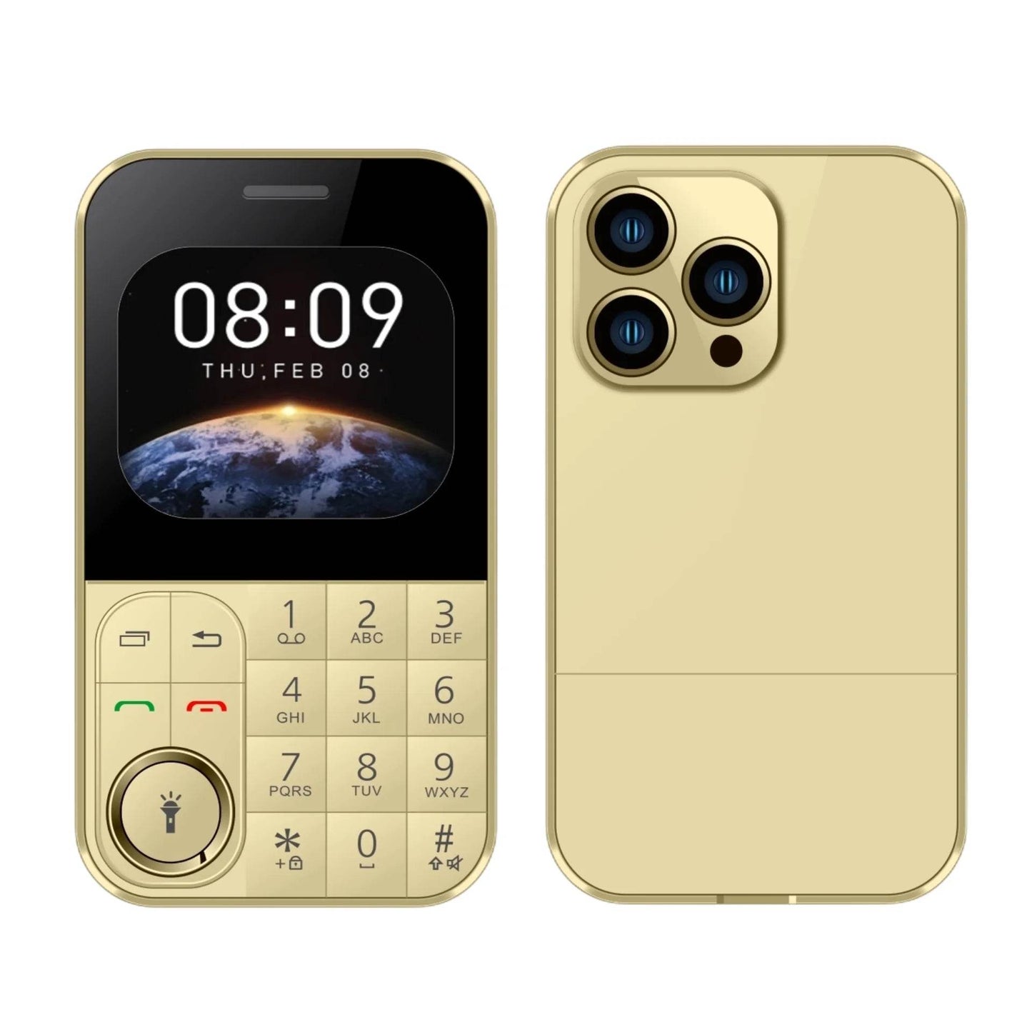Super Slim Card Mobile Phone Dual SIM 2.0 inch HD Screen Pocket Size Cell Phone Magic Voice Changer Big Button 8 Speed Dial LED - Price Value Store