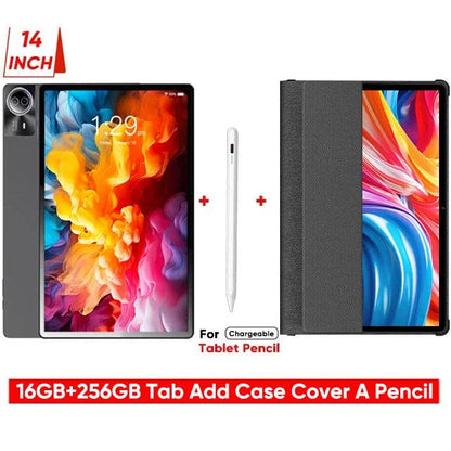 Latest Large Screen 14 Inch Tablet Pc Android 14 tablet 16+512GB Phone Call BT 5G WiFi Pad For Educational/Sheet music/Kitchen - Price Value Store