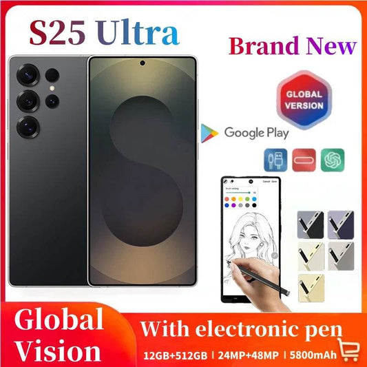 Global Vision S25 Ultra Smartphone 5G Android 12 8GB RAM 512GB ROM 6.8 Inch Phone 1920x1080HD 24+48MP 4 5G Network Mobile Phones - Price Value Store