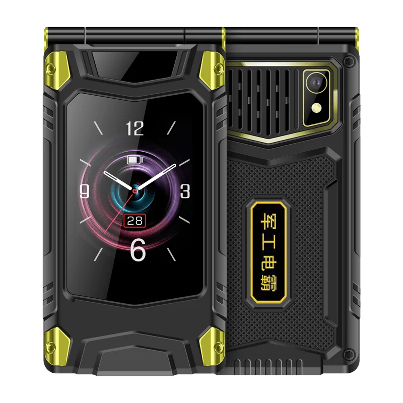 2G Outdoor Folding Senior Phone With Strong Battery Two Big Display Dual Sim Large Button SOS Key Speed Dial Loud Voice Phone - Price Value Store