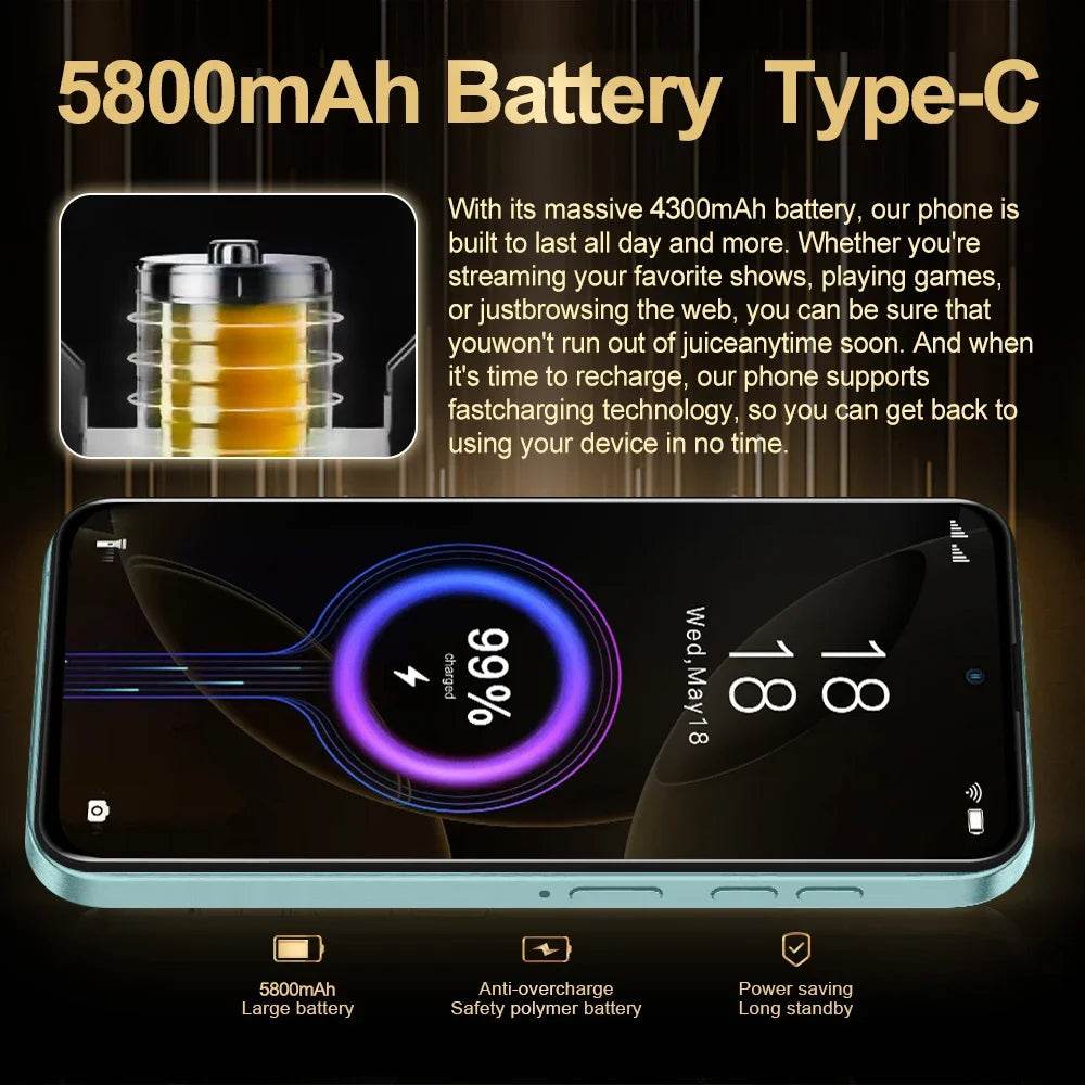 FUFFI X7 Pro Smartphones Cellphone Android 14 6.56 inch Screen,12+512GB 24+48MP Mobile phone 5800mAh Google Play Store Phone - Price Value Store