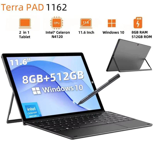 2025 New 11.6 Inch Windows 10 Tablets Intel Celeron N4120 1920 x 1080 IPS 8GB DDR3-RAM 512GB EMMC ROM 2 x USB 3.0 WIFI - Price Value Store
