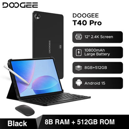 DOOGEE T40 Pro Tablet 12" IPS 2.4K 20GB(8+12) 512GB  Android 14  Helio G99 6nm 10800mAh 18W Charge Quad Speaker 7.6mm ultra-thin