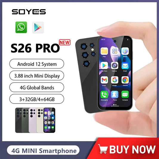SOYES S26 Pro Mini Smartphone Android 12 Global 4G Band 3.88 inch IPS 3GB+32GB/4GB+64GB Mobile Phone 1950mAh Small Cell Phone - Price Value Store