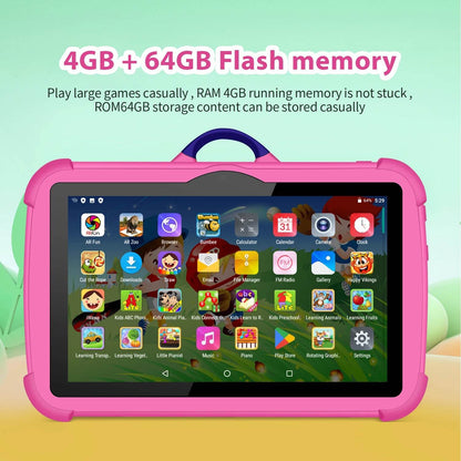 New Cartoon Pattern Kids Tablet 7 Inch Quad Core 4GB RAM 64GB ROM Android Learning Education Games Tablets Children's Gifts - Price Value Store