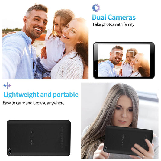 PRITOM 7 Inch Tablet PC 32 GB Android 11 with Quad Core Processor HD IPS Display Dual Camera WiFi with PU Protective Case - Price Value Store