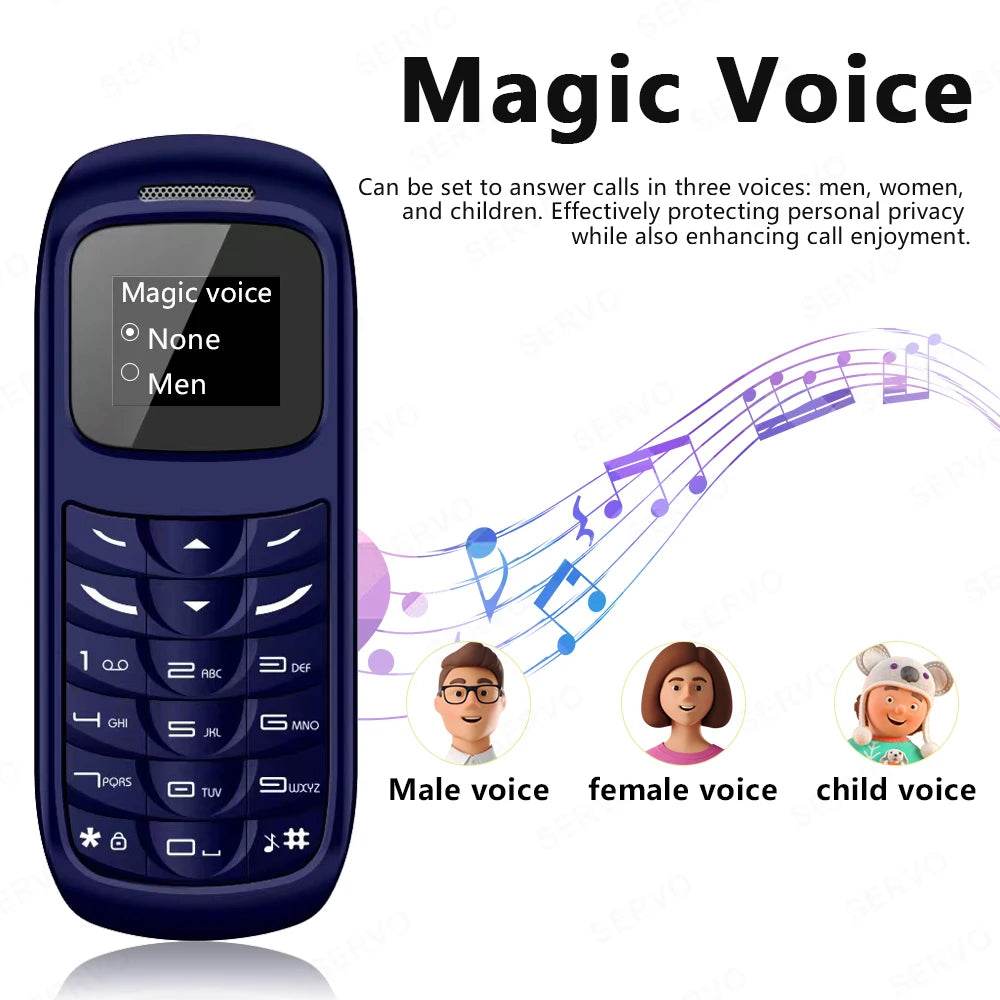 SERVO 2G GSM Mini Mobile Phone 2 SIM Card Auto Call Record Bluetooth Call Magic Voice Low Radiation Portable Cellphone Blacklist - Price Value Store