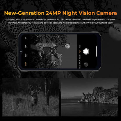 [World Premeire] HOTWAV W11 Rugged Phone 20800mAh 280LM Flashlight 6.6'' FHD+ Smartphone 33W 24MP Night Vision Mobile Phone - Price Value Store