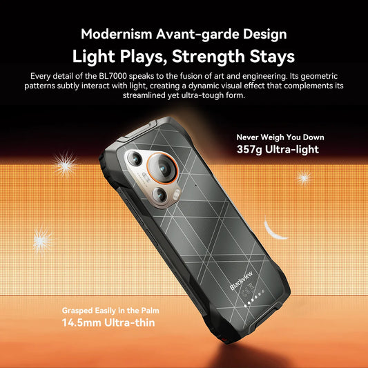 BLACKVIEW BL7000 5G AI Rugged Phone Deepseek GPT Android 15 Smartphone, 6.78" HD+2.4K Display 120Hz, 8GB RAM 256GB, 7500Amh
