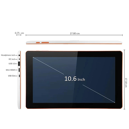 32Bit 10.6" Windows 10 Tablet PC 2GB RAM 32GB ROM X5 Z3735F Quad Core 1.33-GHz 1366 x 768 Pixel WIFI HD-MI 6600mAh ﻿