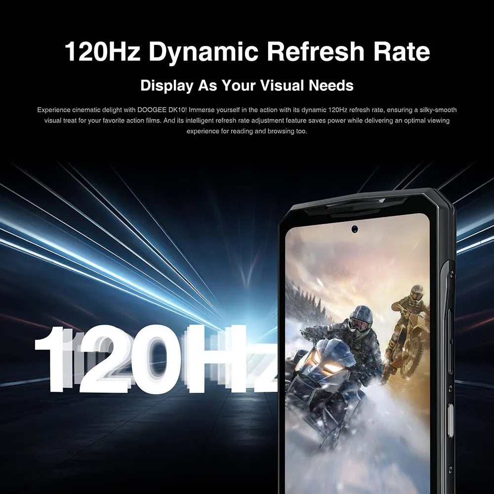 Global Version DOOGEE DK 10 Rugged Phone 5G 6.67" 120Hz 2.5K AMOLED Display Morpho Quad Camera 12GB RAM 512GB ROM 120W Charge