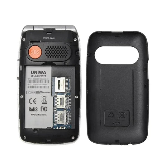 UNIWA V202T 4G Feature Phone Speed Dial Flip Cellphone 1450mAh SOS Big Button Loud Sound for Elderly Russian Keyboard Mobile - Price Value Store