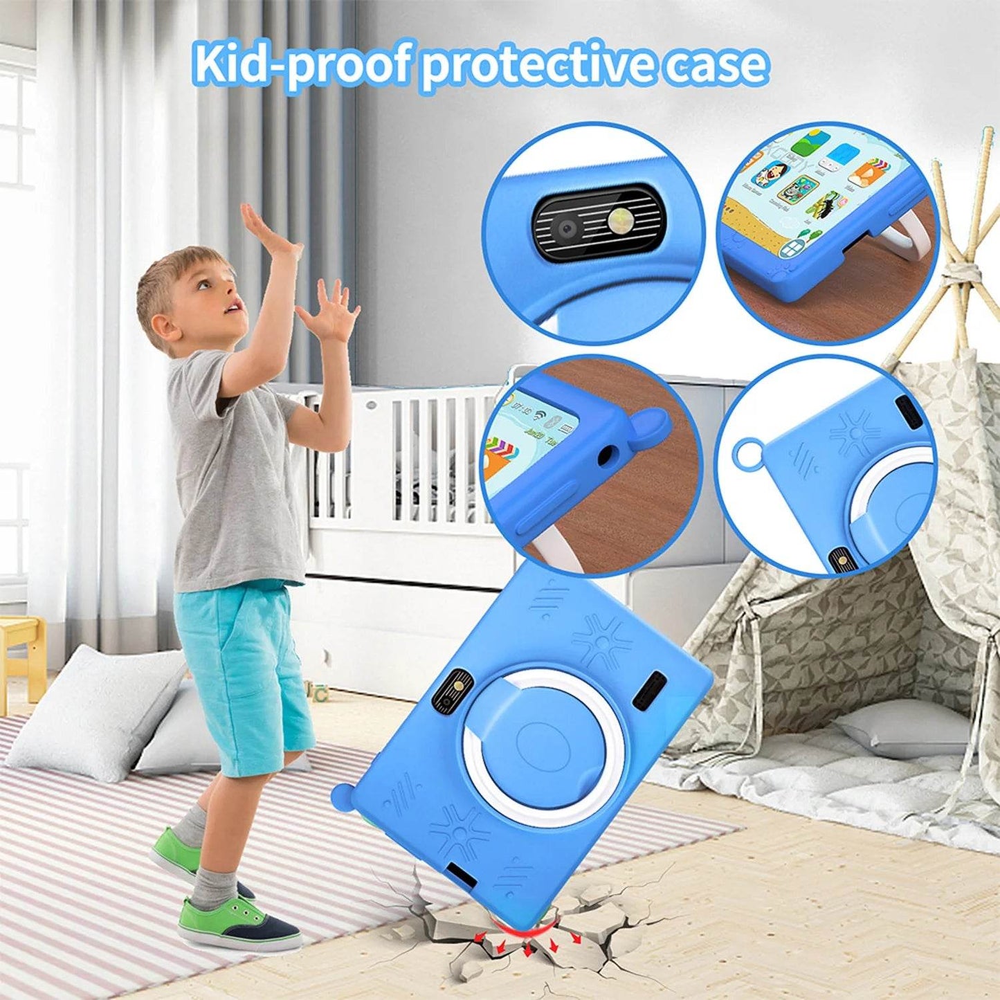BDF K2 New 5G Kids Tablet 7 Inch Quad Core 4GB RAM 64GB ROM Android 9.0 Google Learning Education Games Tablets WiFi Bluetooth - Price Value Store
