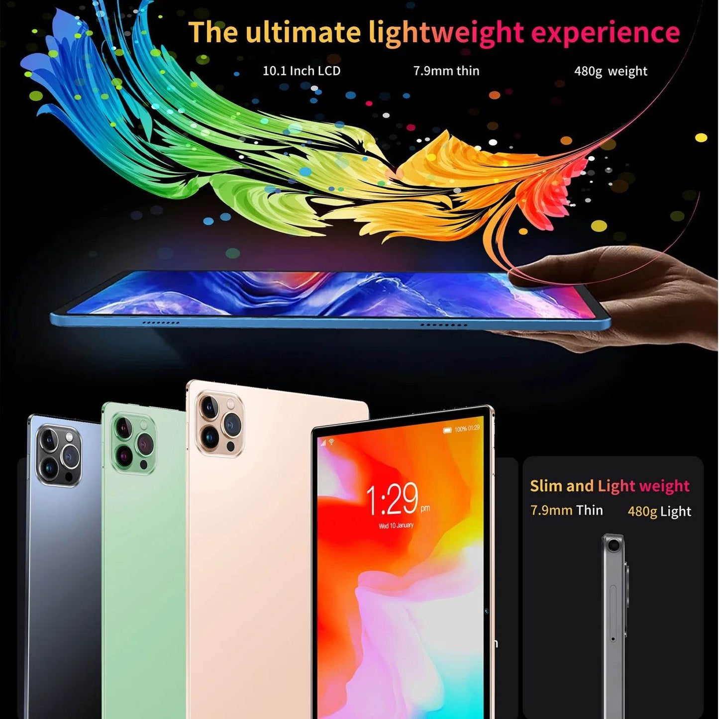 New 10.1 Inch Tablets Octa Core 4GB RAM 64GB ROM Dual SIM Cards 3G Phone Call WiFi Bluetooth Google Play Tablet Pc Android 13 - Price Value Store