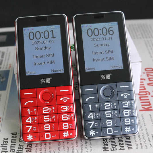 2G GSM Cheap Elderly Slim Mobile Phone Blind-Friendly Key Large Battery Long Standby Dual Flashlight SOS Call Blacklist Speed - Price Value Store