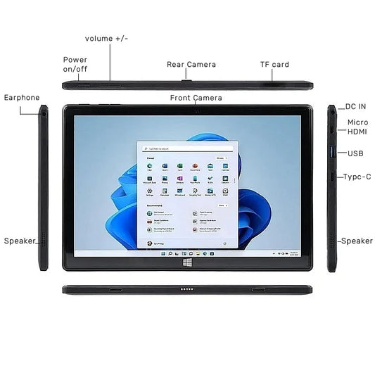 New 10.1" Windows 11 Tablet 64-bit Intel N3350 1920 x 1200 IPS 4GB RAM 64GB ROM Dual Camear Type-C 1*USB 3.0 HD-MI Port