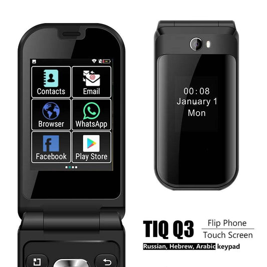 TIQ Q3 Flip Touch Screen Android 8 MTK6739 Google Play 2.8 Inch 3GB 32GB Mobile Phone - Price Value Store