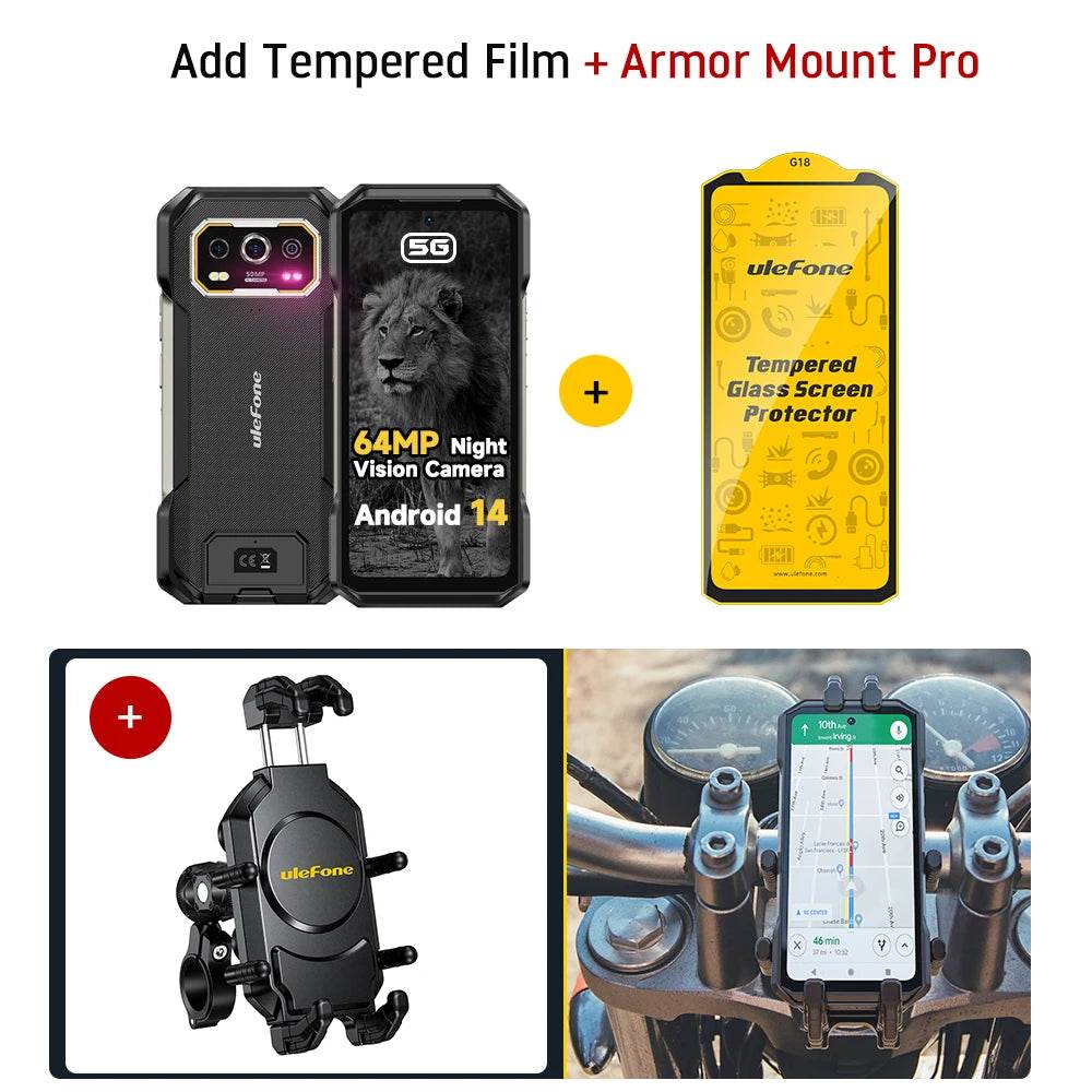 Ulefone Armor 27 Pro 5G Rugged Phone 10600mAh Smartphone 50MP Camera 64MP Night Android 14 Up to 24GB+256GB NFC Waterproof Phone - Price Value Store