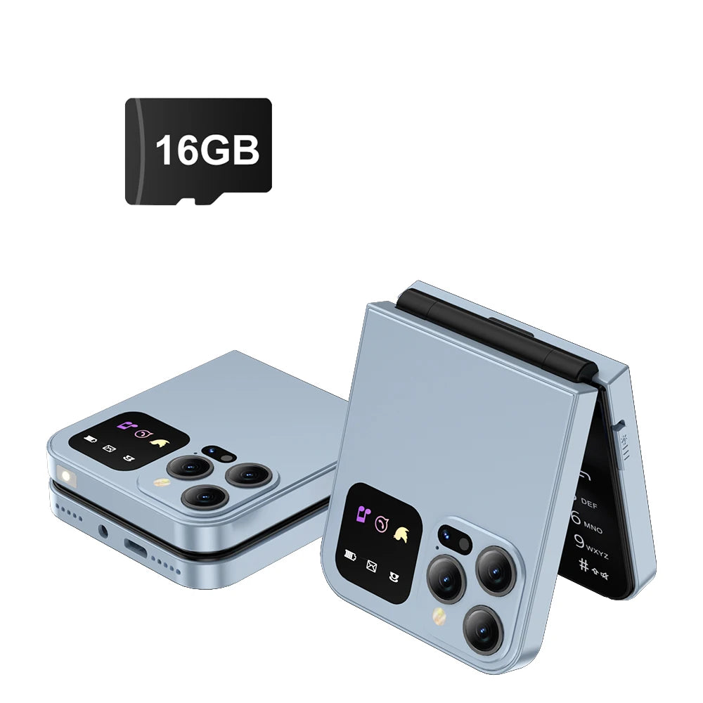SERVO A50 Pro Flip Mobile Phone 2G GSM Call Recording Speed Dial Torch FM Radio 2.4" Screen Foldable Cellphones Dual SIM Standby