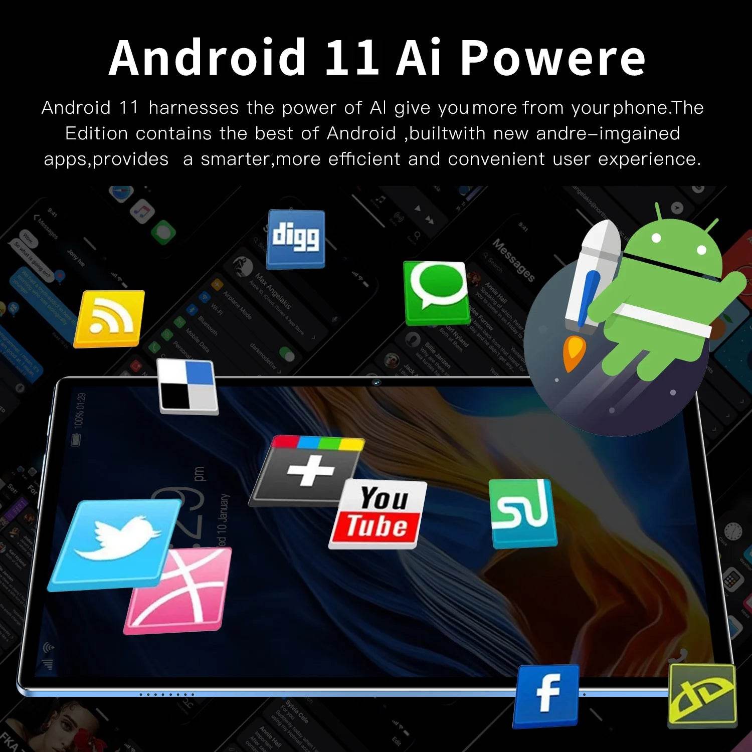 BDF Android 10.1 Inch Tablet Pc Google Play Octa Core Dual Cameras Dual SIM 3G Phone Call Tablets Bluetooth Wifi 4GB+ 64GB ROM - Price Value Store