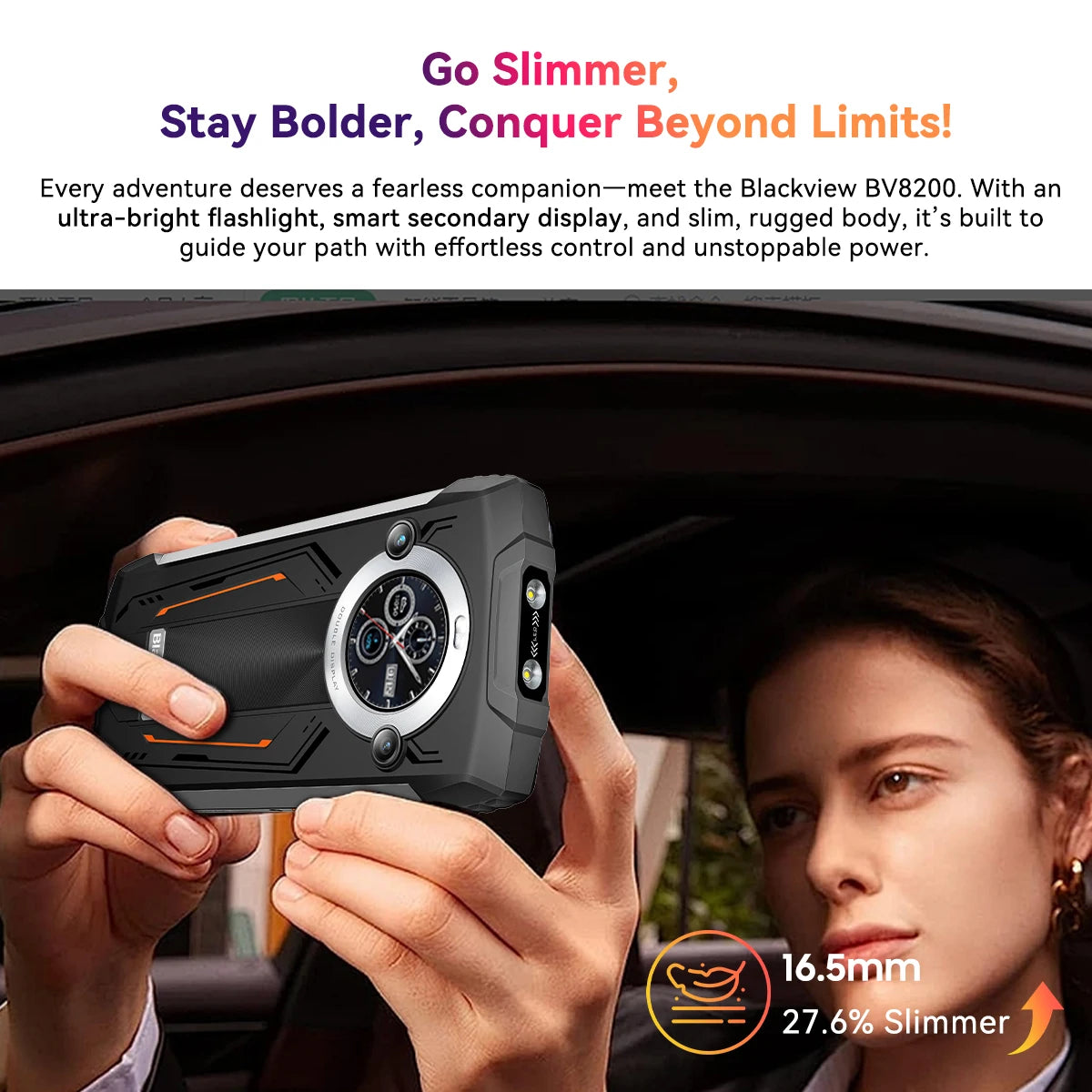 Blackview BV8200 Rugged Phone 6.5" 2.4K 120Hz Display, MTK Helio G100 Smartphone Android 14,12GB 256GB 8800Ah NFC CellPhone 50MP