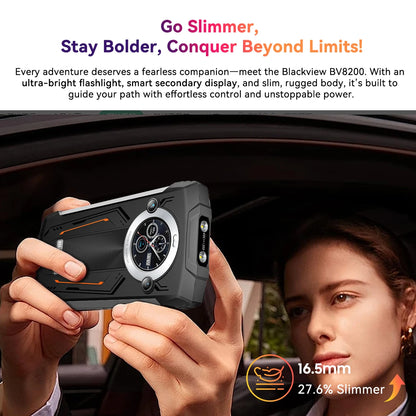 Blackview BV8200 Rugged Phone 6.5" 2.4K 120Hz Display, MTK Helio G100 Smartphone Android 14,12GB 256GB 8800Ah NFC CellPhone 50MP