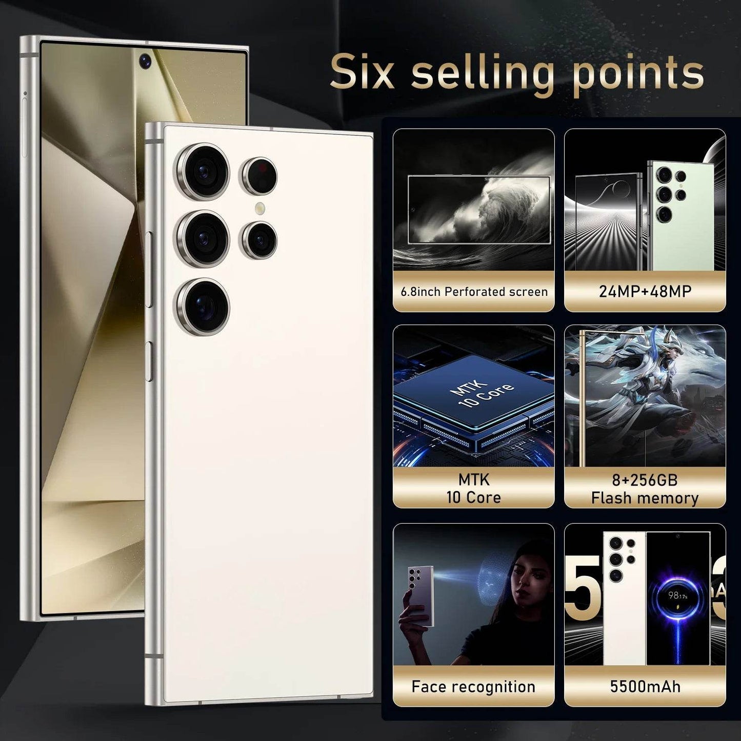 FuFFI S24 Pro,Smartphone Android,6.8 inch,8GB RAM,256GB，512GB 1TB ROM,Dual SIM,Mobile phone,Google Play Store,24+48MP,5500mAh - Price Value Store