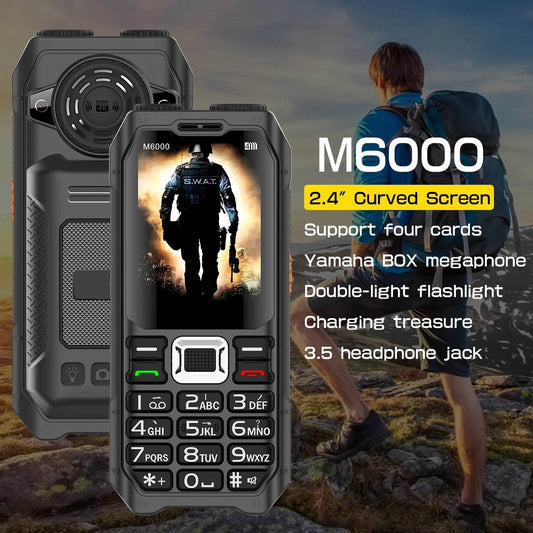 Durable Outdoor Senior Phone Magic Voice 4 Quad Sim Cards Large Battery Powerbank Speed Dial Big Button Loud Voice Dual Torch - Price Value Store