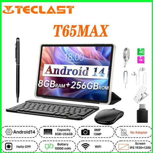 NEW Tablet Teclast T65MAX MTK G99 Octa-Core 13inch 1920x1200IPS 8GB RAM 256GB ROM Android 14 10000mAh 13MP+8MP WIFI 2.4G+5G BT5 - Price Value Store