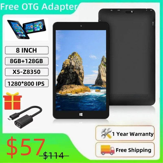 Newest 8'' Windows 10 Tablet PC Quad Core 2GB/4GB/8GB RAM 64GB/128GB ROM 1280*800IPS WiFi Intel Z8350 HD-MI Port - Price Value Store