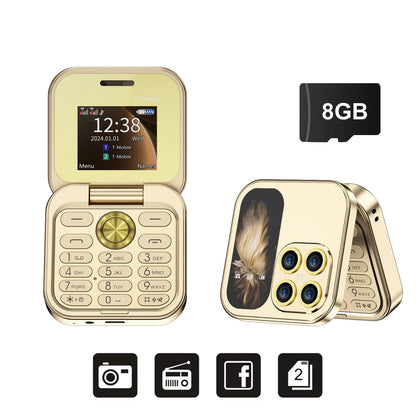 SERVO i17 Mini Small Flip Mobile Phone 1.77" Screen Blacklist Speed Dial Magic Voice FM Radio Cute Box Cellphones 2 SIM Standby