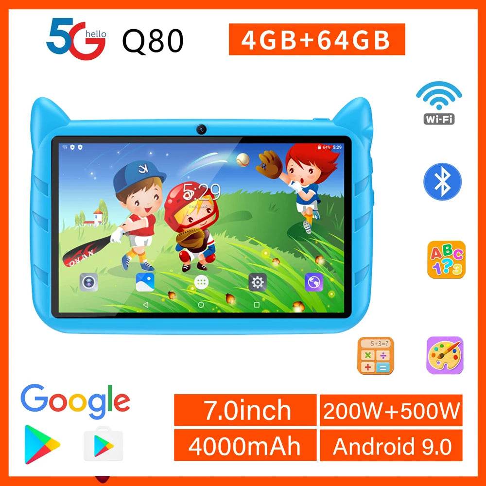 New 7 Inch Global Version 5G WiFi Kids Tablets Quad Core Android Learning Education Tablet PC 4GB RAM 64GB ROM Children's Gifts - Price Value Store