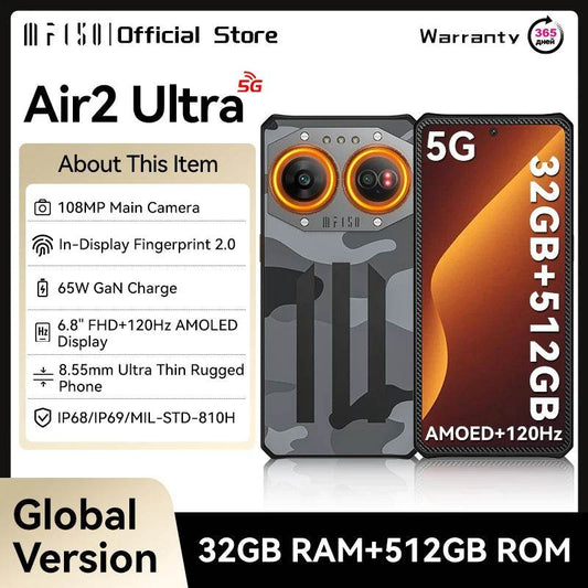 IIIF150 Air2 Ultra Rugged Smartphone 5G Android Mobile Phohe 6.8''FHD+ 120Hz AMOLED Screen 16GB+512GB 108MP Camera Phone - Price Value Store