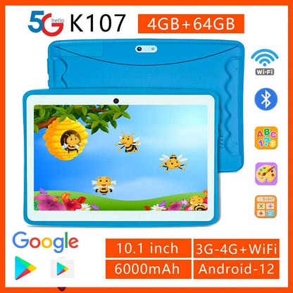 2024 New BDF Tablet Android12 Kids Tablets 10.1 Inch 4GB+64GB Wifi+Sim Card 3G Internet Children Students Educational Gift Table - Price Value Store