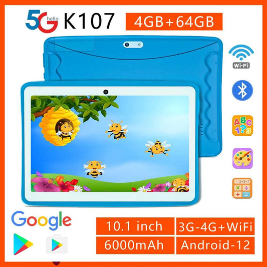 2024 New BDF Tablet Android12 Kids Tablets 10.1 Inch 4GB+64GB Wifi+Sim Card 3G Internet Children Students Educational Gift Table - Price Value Store